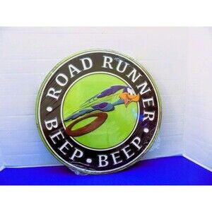 NEW Road Runner Beep Beep 12" Embossed Tin Metal Sign Man Cave Garage Open Signs